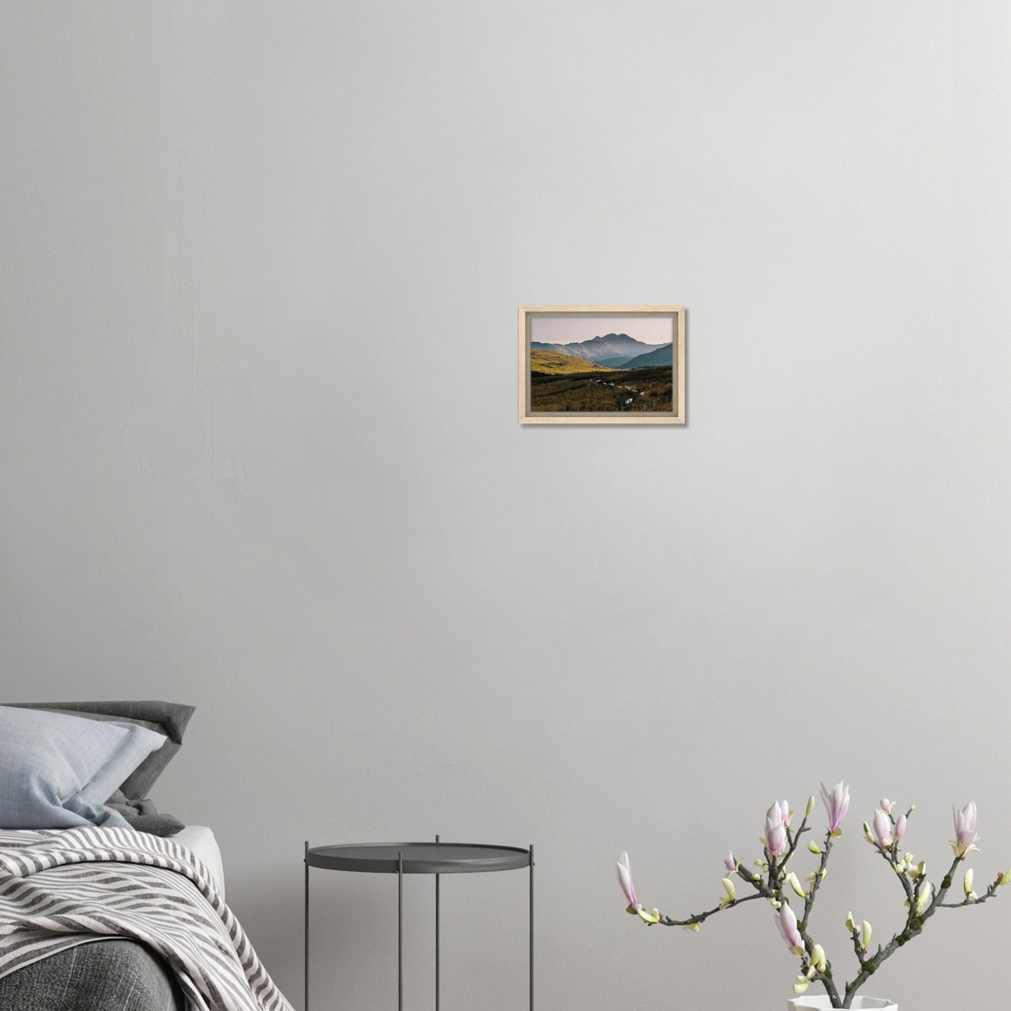 Framed landscape art of Snowdonia sheep at sunset
