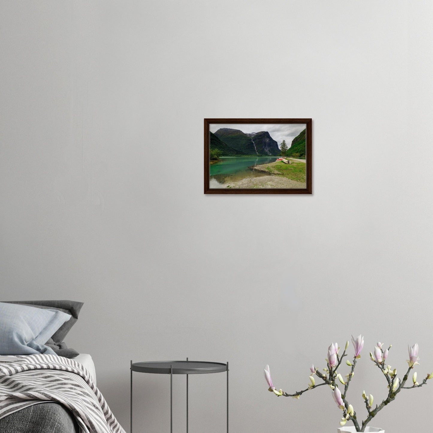 Utigardsfossen Waterfall in lush Norway scenery wall art