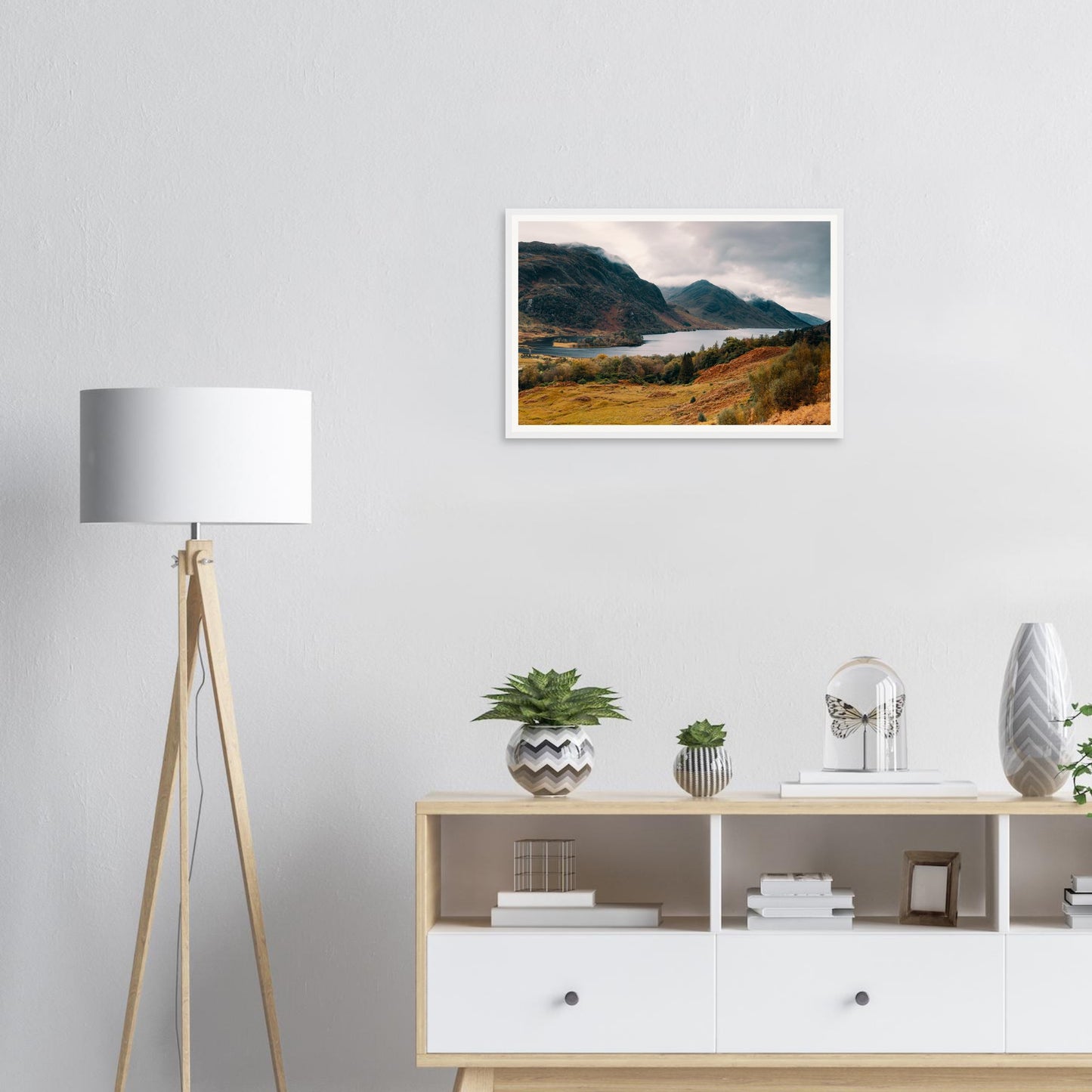 Framed print of Loch Shiel Highlands panorama in autumn hues