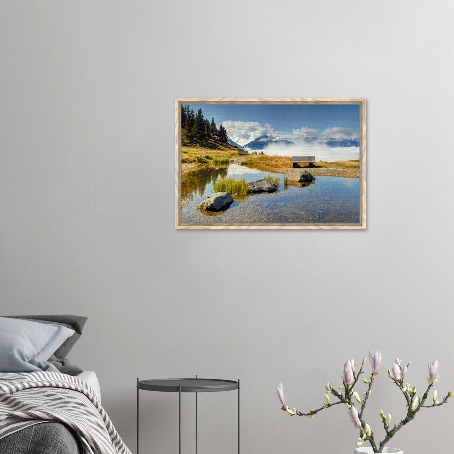 Framed wall art of Resterhöhe with clouds and mountain backdrop