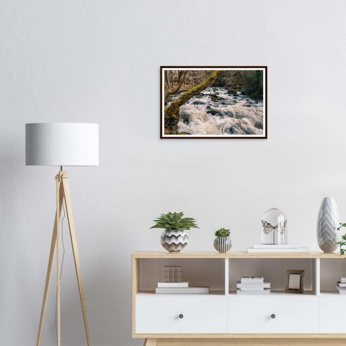 Framed print of River Plym flowing through Dartmoor rocks