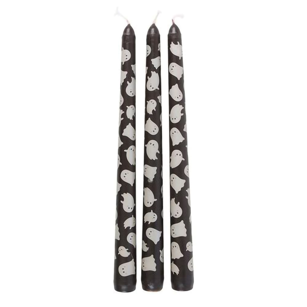 Halloween table candles with playful ghost design