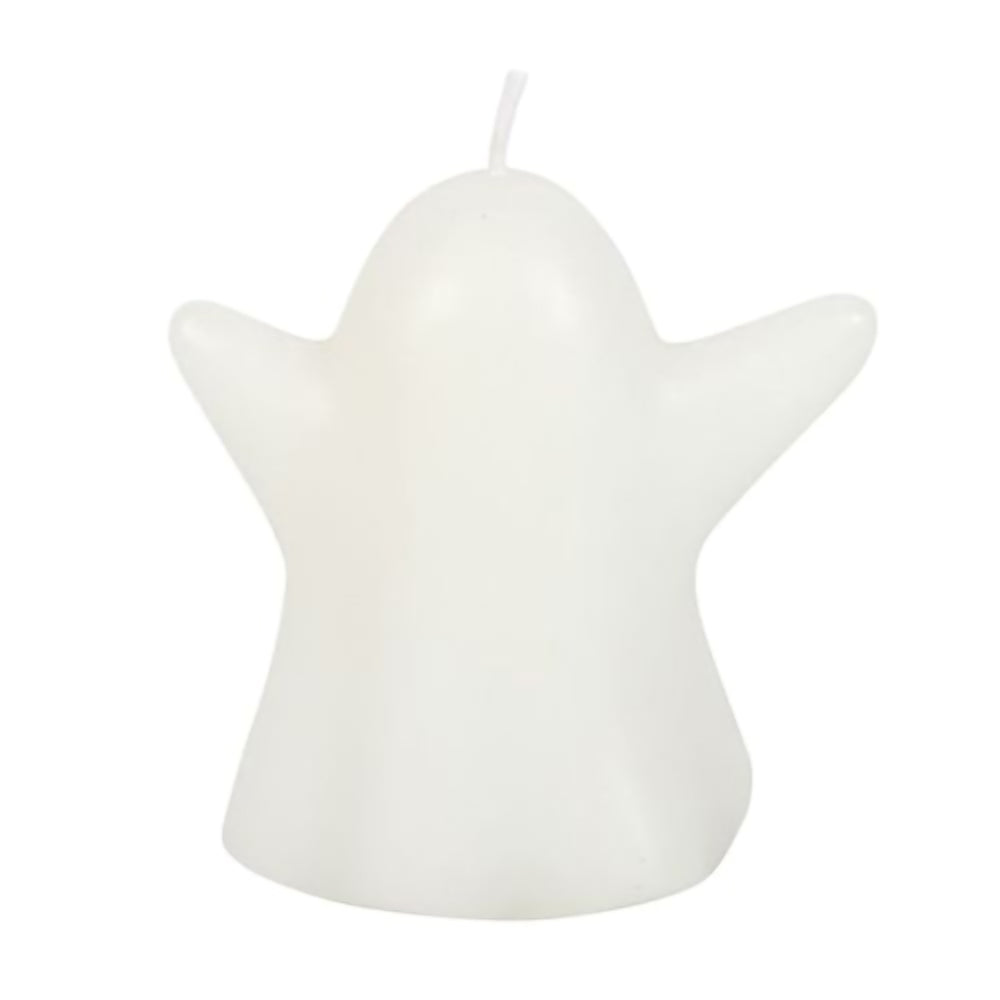 Unscented paraffin wax ghost candle with 15 hour burn time