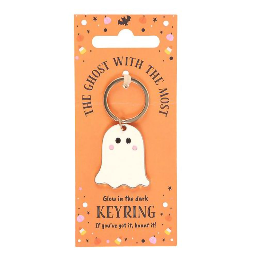 Glow in the dark keyring featuring adorable ghost design