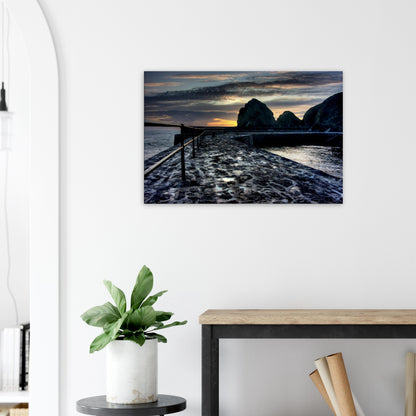 Mullion Cove canvas showcasing the beauty of day’s end