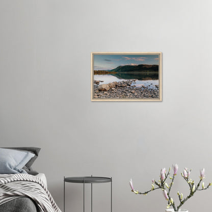 Bassenthwaite Lake panorama with reflected fells in canvas