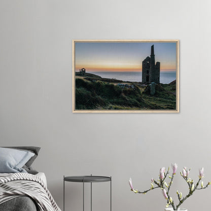 Old Cornish engine house in soft evening glow