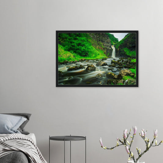 Framed canvas of Lealt Falls waterfall on the Isle of Skye