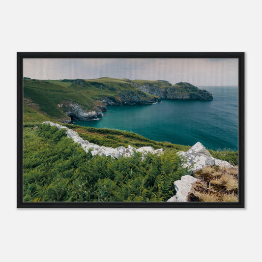 Rugged Cornish coastline wall art