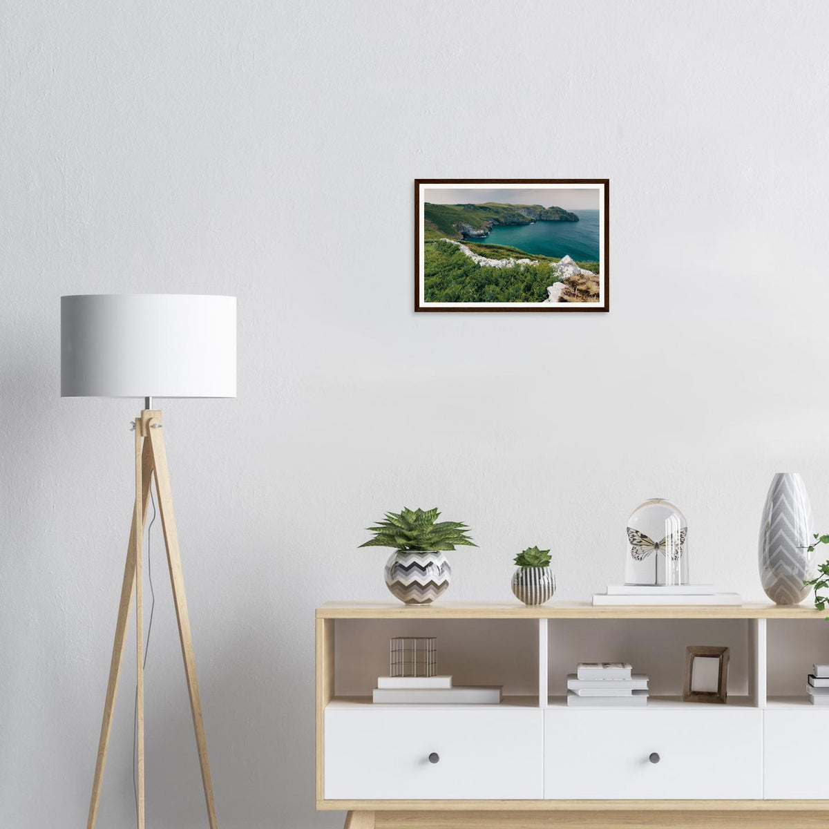 Scenic wall art of Trethevy Tintagel Cornwall ocean blues