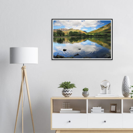 Framed print of Buttermere Lake in the Lake District with ripples