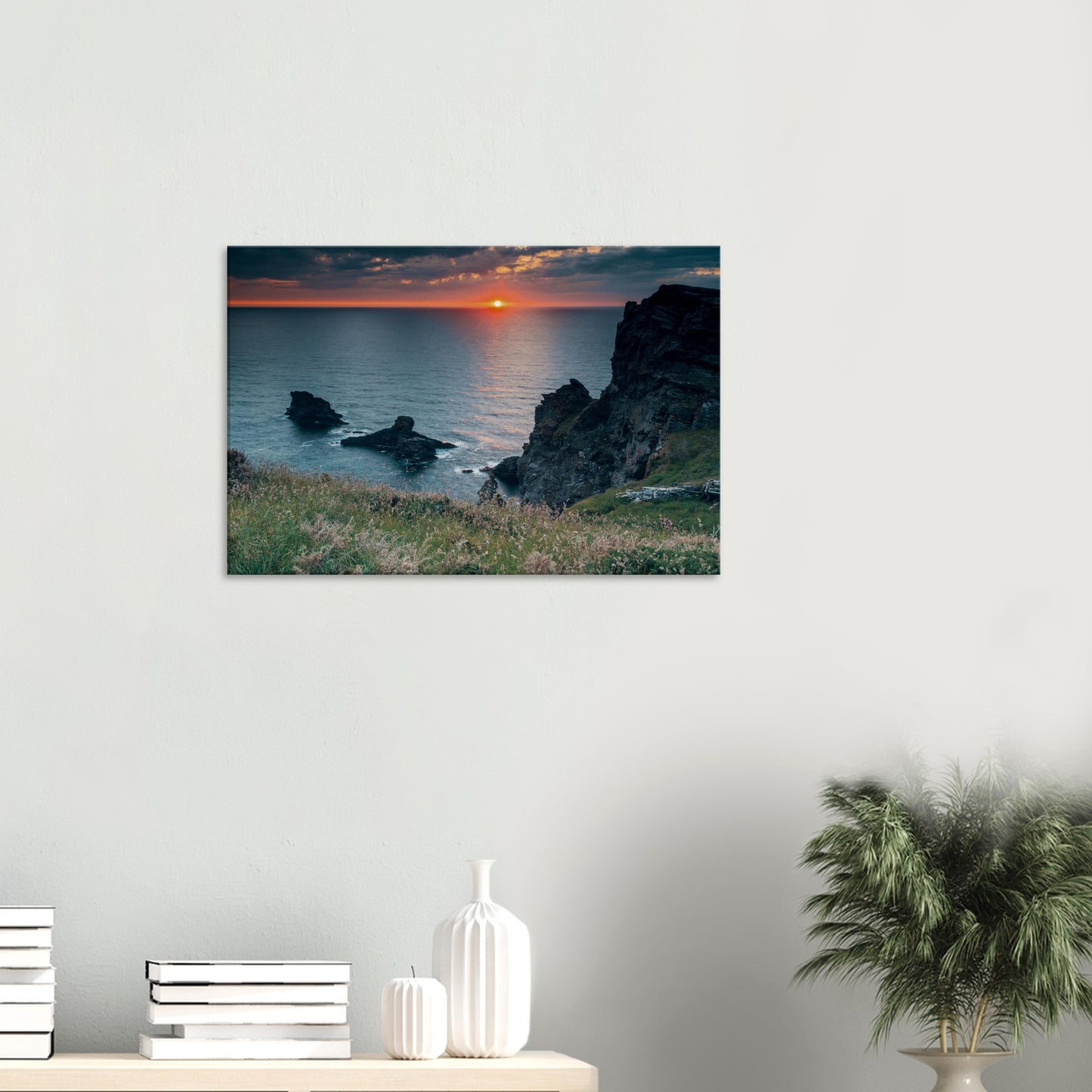 Harmonious landscape of Trethevy at dusk captured on canvas