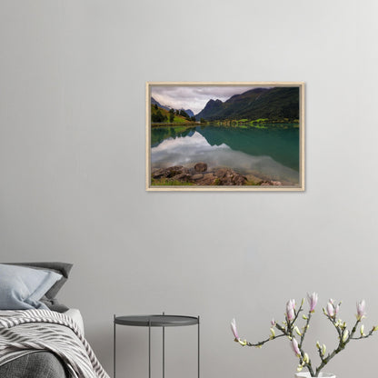 Norway’s Lake Floen with mirror-like surface in canvas