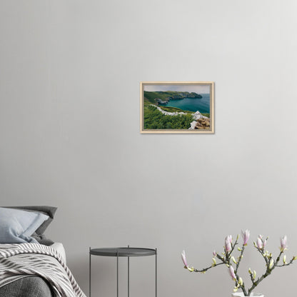 Ocean horizon and grassy cliffs canvas