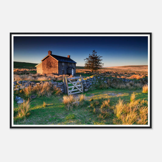 Golden morning light over Nun’s Cross Farm framed wall art