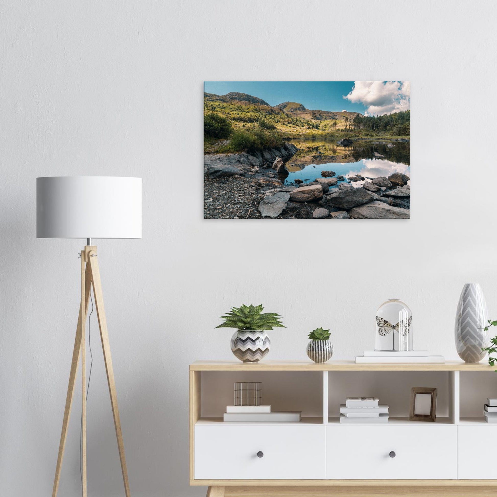 Snowdonia mountain reflections in Llyn Llywelyn canvas