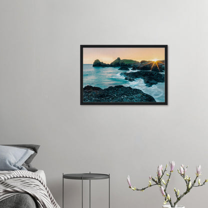 Sunset glow over Cornwall’s iconic cove