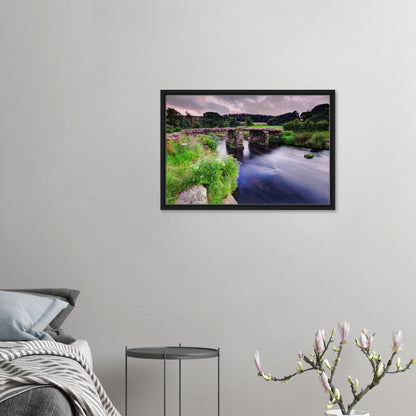 Dartmoor clapper bridge at Postbridge in dreamy wall art