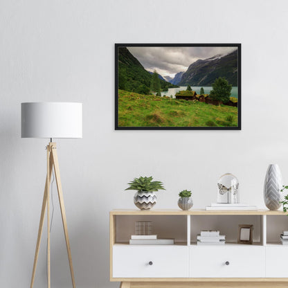 Lodalen Valley framed canvas with timeless Nordic charm