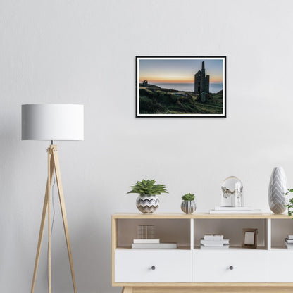 Historic Cornish engine house Wheal Owles framed landscape print