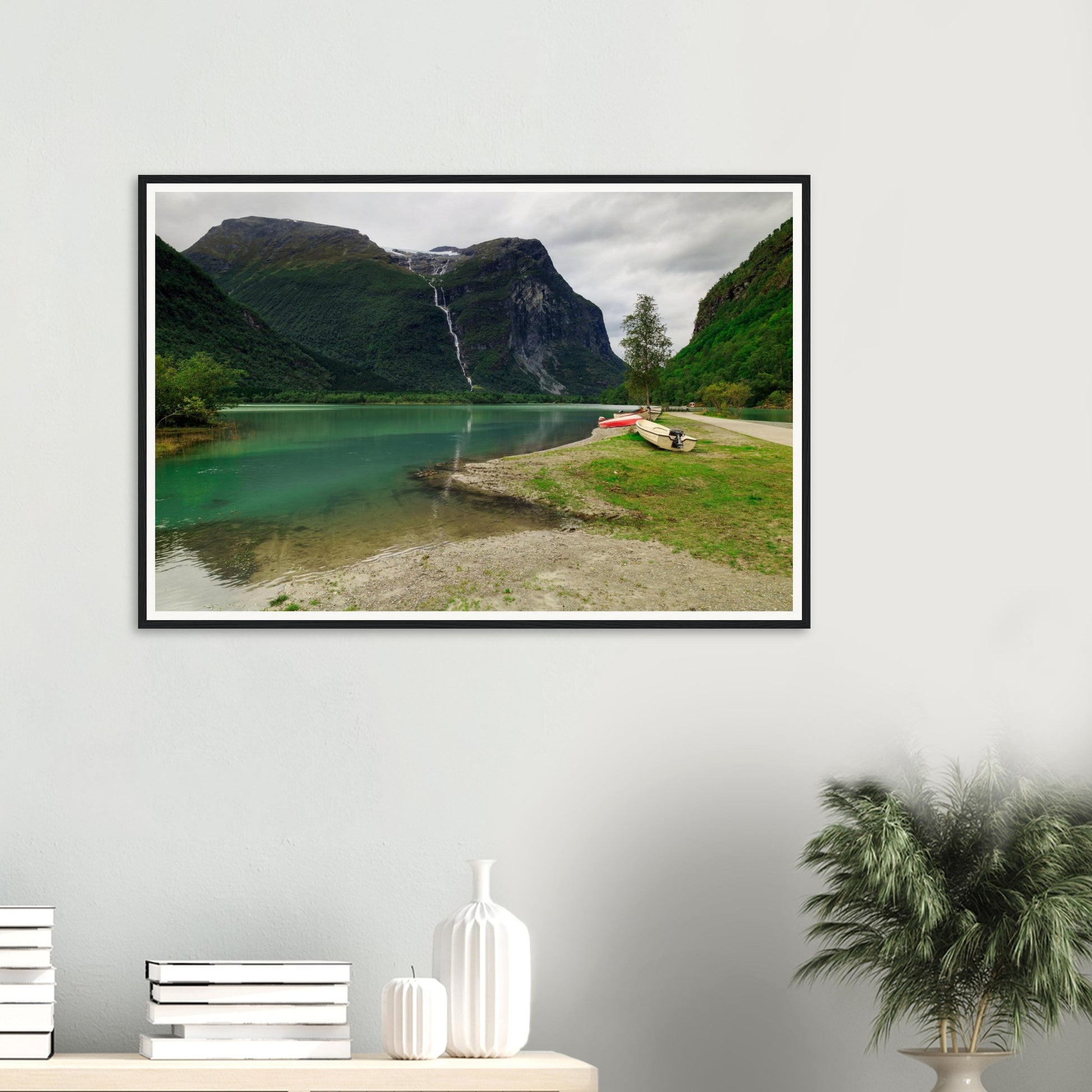 Majestic framed wall art of Mount Ramnefjell Norway landscape