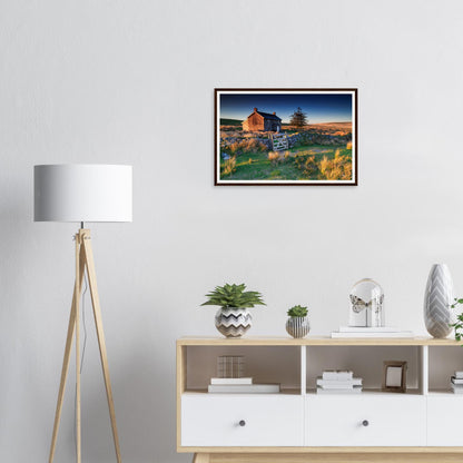 Scenic Dartmoor morning framed wall art of Nun’s Cross Farmstead