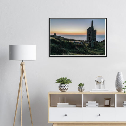 Framed print of Wheal Owles engine house in Botallack Cornwall