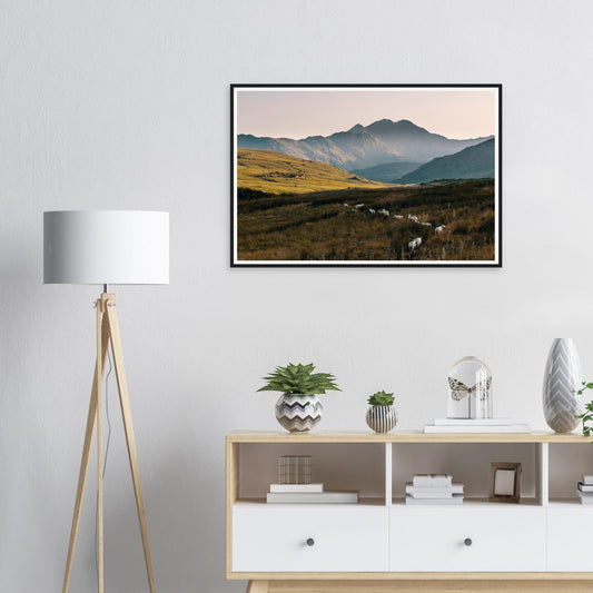 Framed print of Snowdonia National Park sunset in Wales