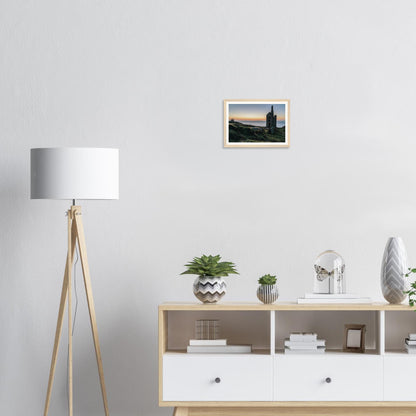 Historic Cornish coast framed wall art of Wheal Owles mine ruins
