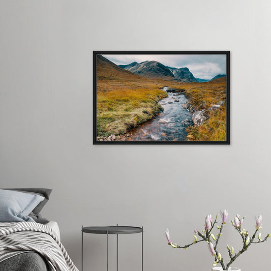 Glencoe Valley Scotland framed canvas print