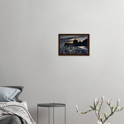 Mullion Cove at the close of day in atmospheric framed artwork