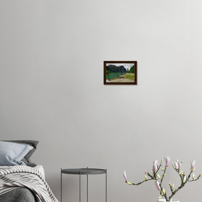 Norway framed canvas featuring Ramnefjell and tranquil lake