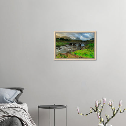 Vibrant moorland and ancient bridge on Isle of Skye in canvas