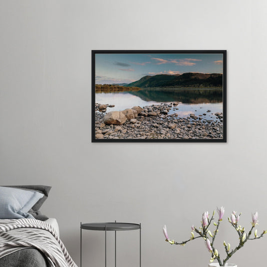 Framed canvas of Bassenthwaite Lake at dusk in Cumbria