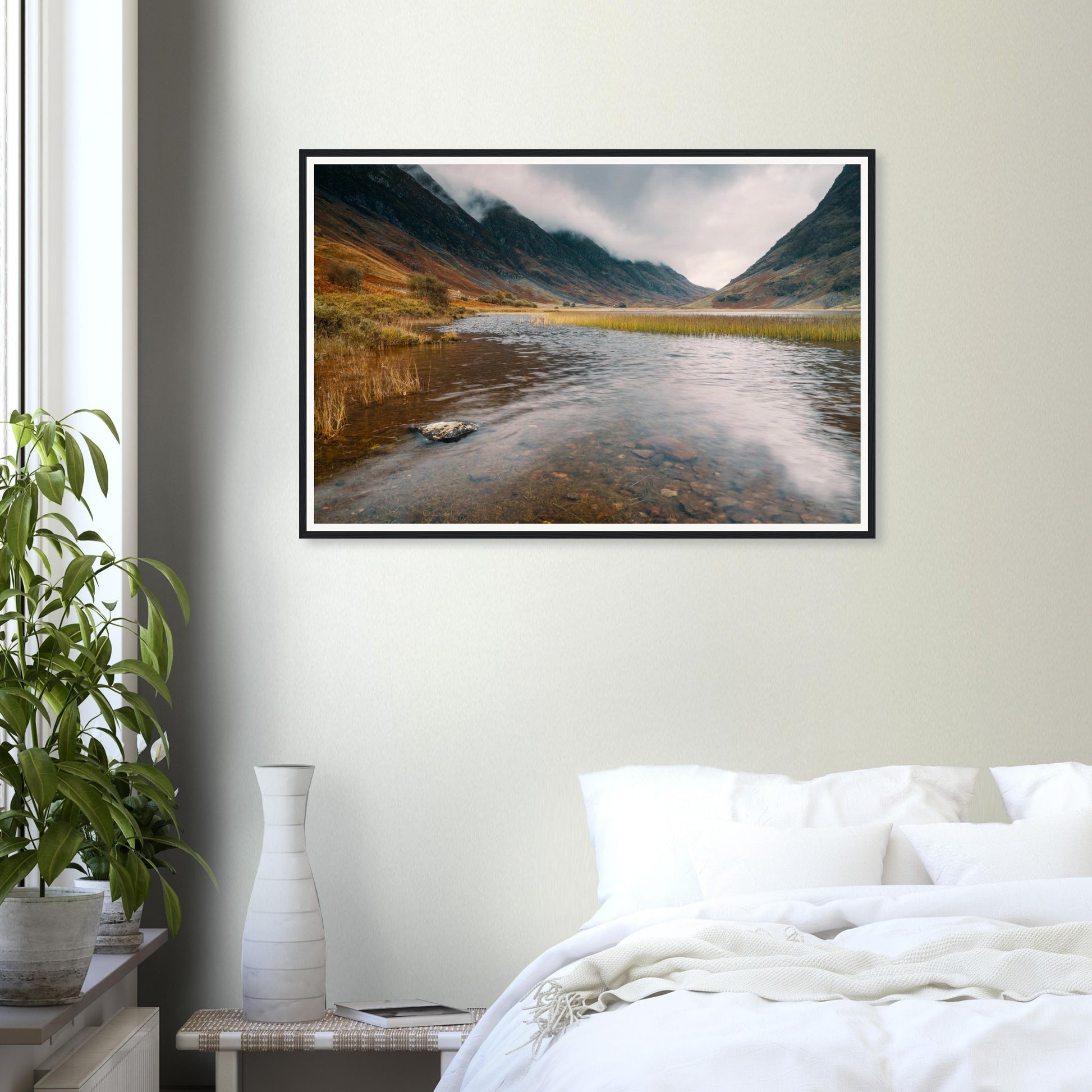 Scenic framed wall art of Loch Achtriochtan natural beauty