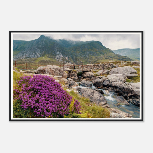 Scenic framed wall art of Llyn Idwal landscape in Wales