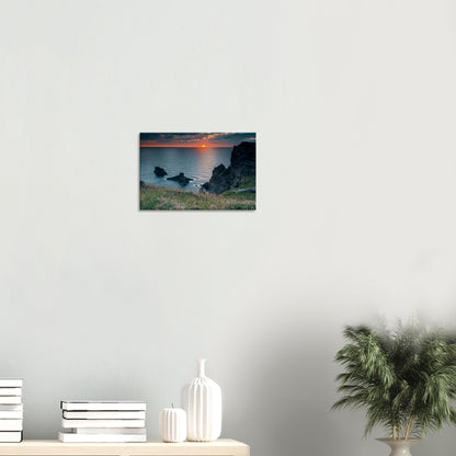 Canvas print of wildflowers and grasses at Trethevy sunset