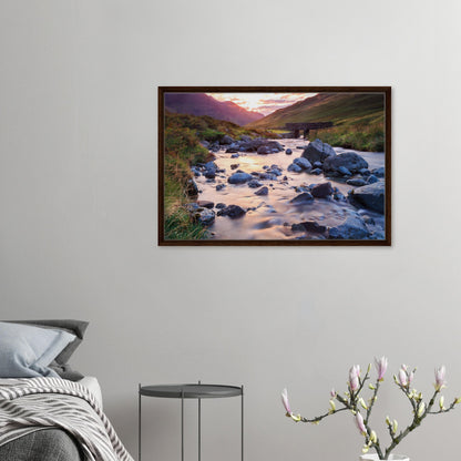 Sunset over Honister Pass with golden tones in Lake District canvas