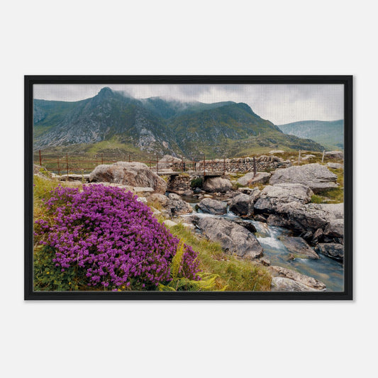 Stone bridge over stream in Snowdonia artwork