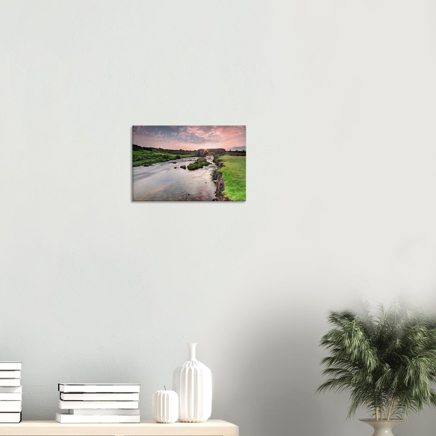 Serene morning scene at Cadover Bridge on high-quality canvas