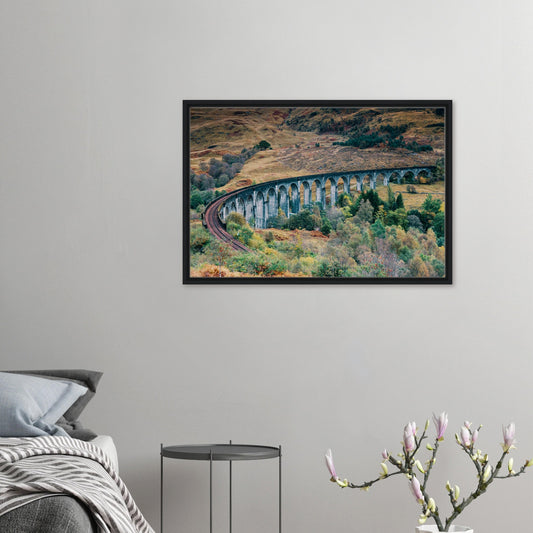 Glenfinnan Viaduct in autumn framed canvas