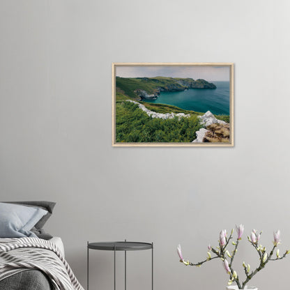 Clifftop view over azure waters print