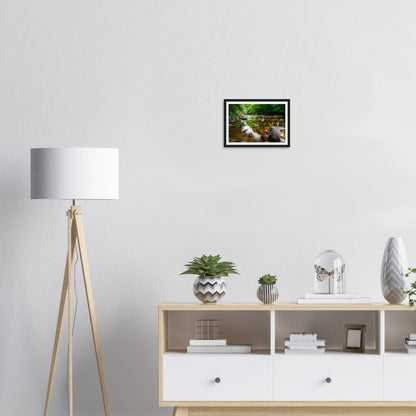 Gentle flow of the River Dart beneath Newbridge framed print
