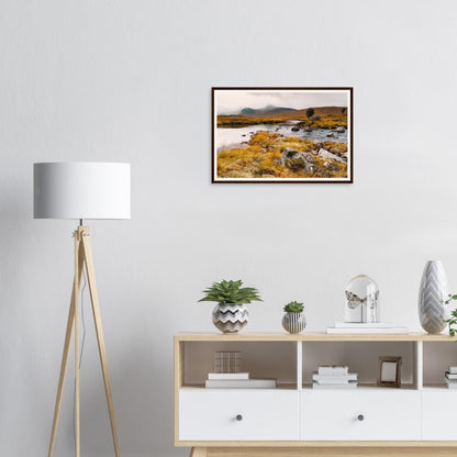 Scenic Scottish loch framed print of Loch Ba at Rannoch Moor