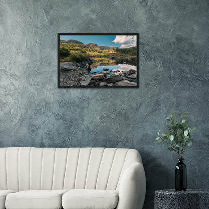 Canvas featuring Welsh peaks and clear lake