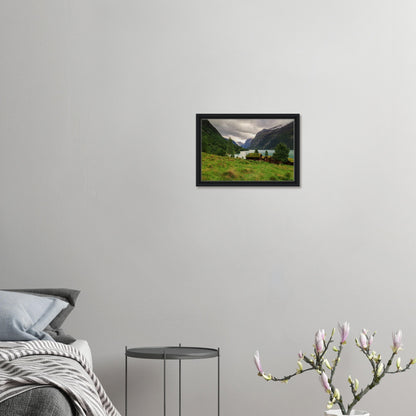 Forested slopes and meadows in Lodalen Norway canvas