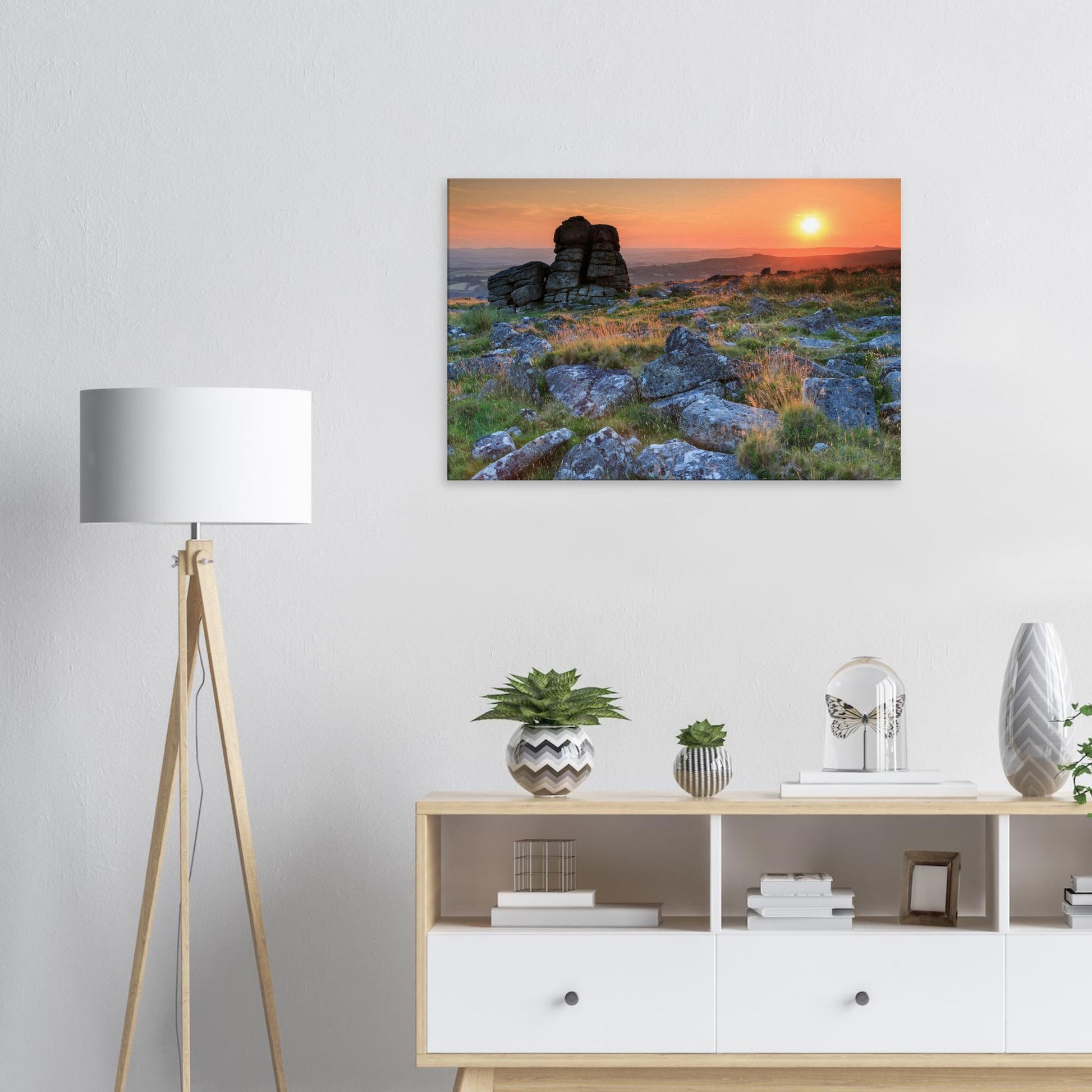 Nature’s rugged beauty in Dartmoor National Park captured at the close of day on canvas