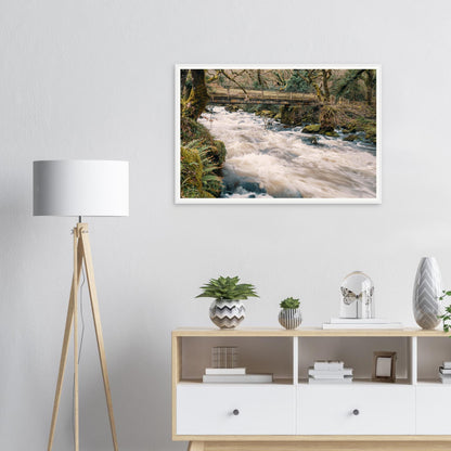 Scenic framed print of Dartmoor National Park River Plym cascade