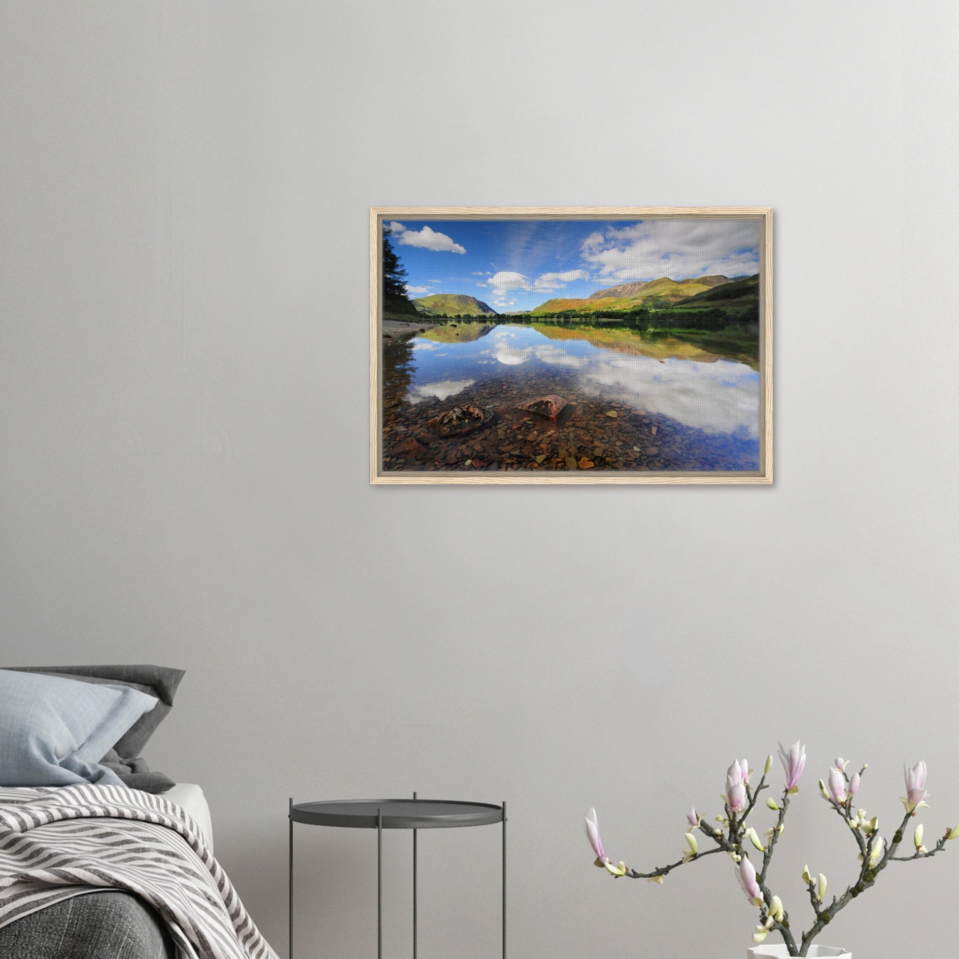 Buttermere framed print with clarity and calmness on the water