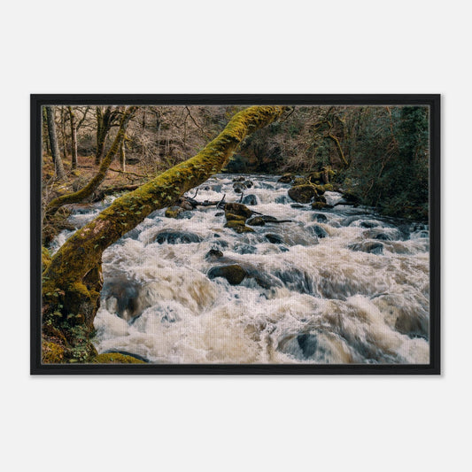 Dartmoor wall art showing fast-flowing River Plym